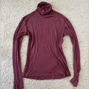 Alternative Apparel shirt top turtleneck mock long sleeve layer ribbed medium
